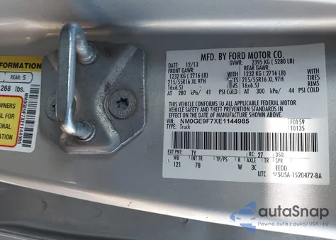 2014 Ford Transit Connect Xlt из США, поврежденный, VIN NM0GE9F7XE1144985